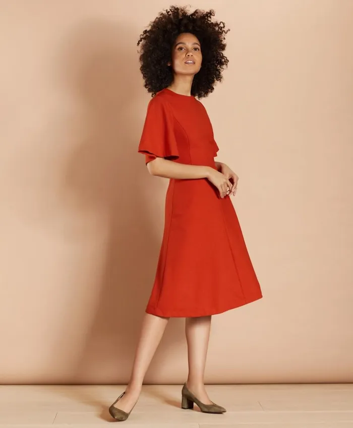 Brooks Brothers Dresses WoolBlend Twill BellSleeve Midi Dress Brick 8211 Women Brooks Brothers Dresses WoolBlend Twill BellSleeve Midi Dress Brick 8211 Women