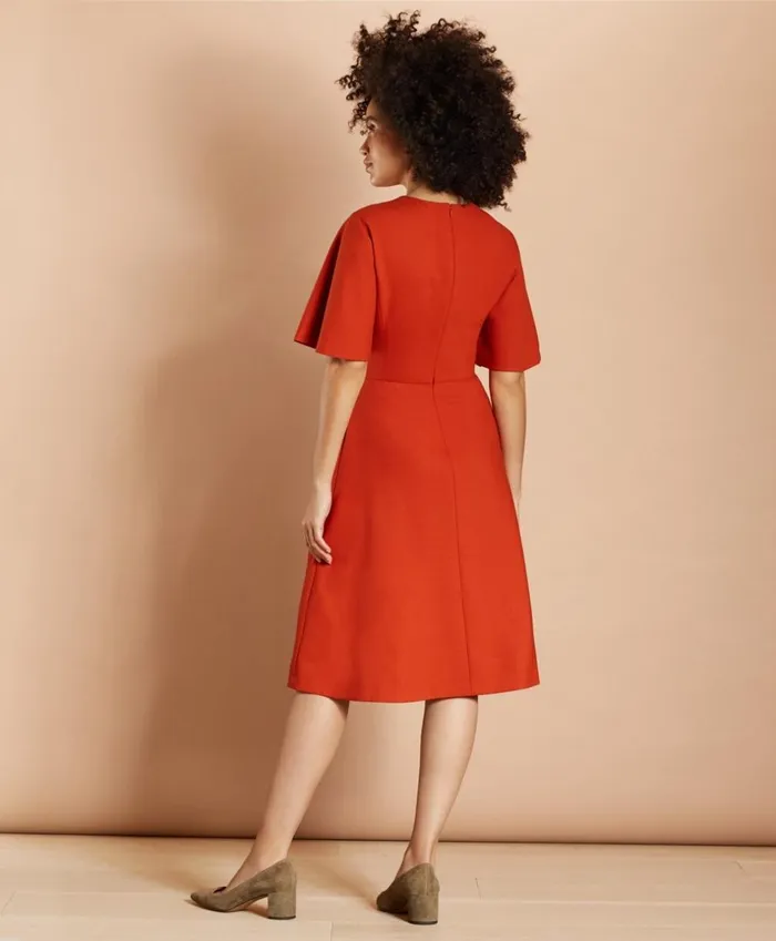 Brooks Brothers Dresses WoolBlend Twill BellSleeve Midi Dress Brick 8211 Women Brooks Brothers Dresses WoolBlend Twill BellSleeve Midi Dress Brick 8211 Women