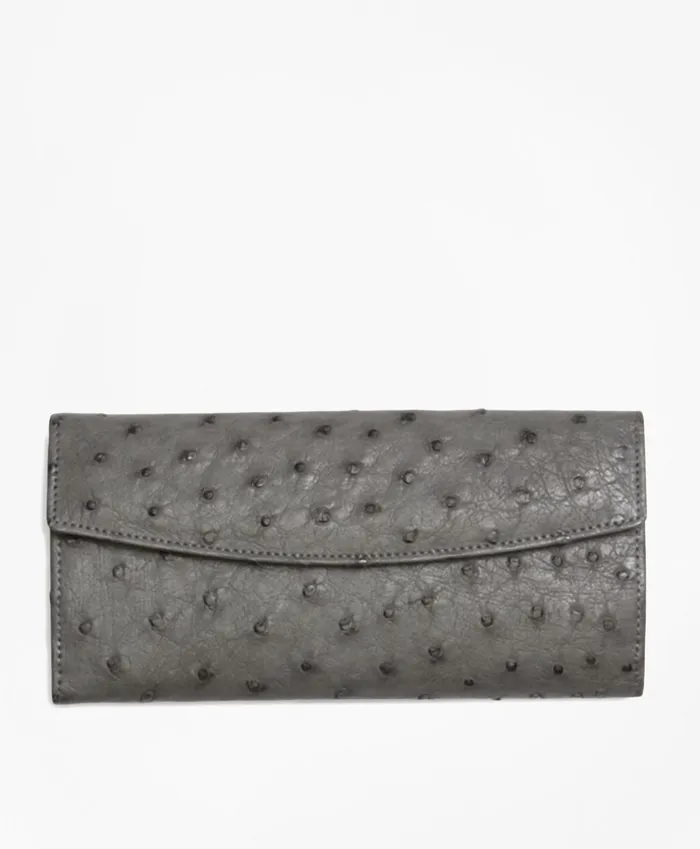 Brooks Brothers Handbags and Wallets Ostrich Wallet Grey 8211 Women