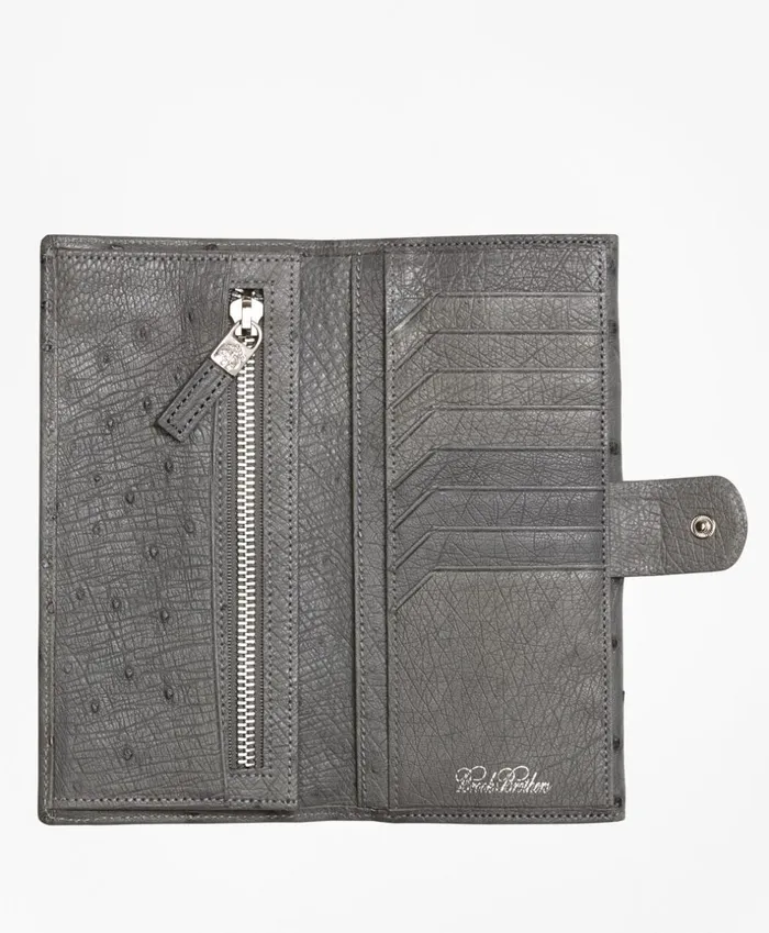 Brooks Brothers Handbags and Wallets Ostrich Wallet Grey 8211 Women Brooks Brothers Handbags and Wallets Ostrich Wallet Grey 8211 Women