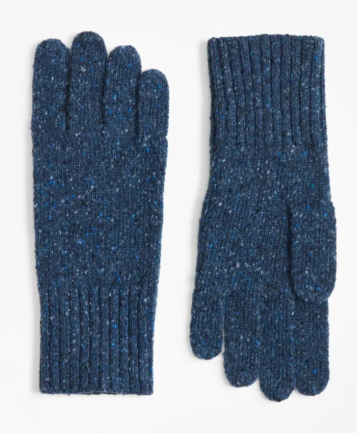 Brooks Brothers Hats Gloves and Scarves Merino Wool Donegal Knit Gloves Navy 8211 Men