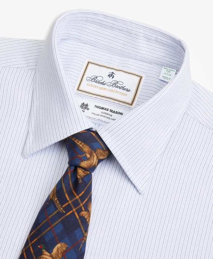 Brooks Brothers Luxury Shirts Luxury Collection Milano SlimFit Dress Shirt Franklin Spread Collar Textured Stripe White 8211 Men Brooks Brothers Luxury Shirts Luxury Collection Milano SlimFit Dress Shirt Franklin Spread Collar Textured Stripe White 8211 Men