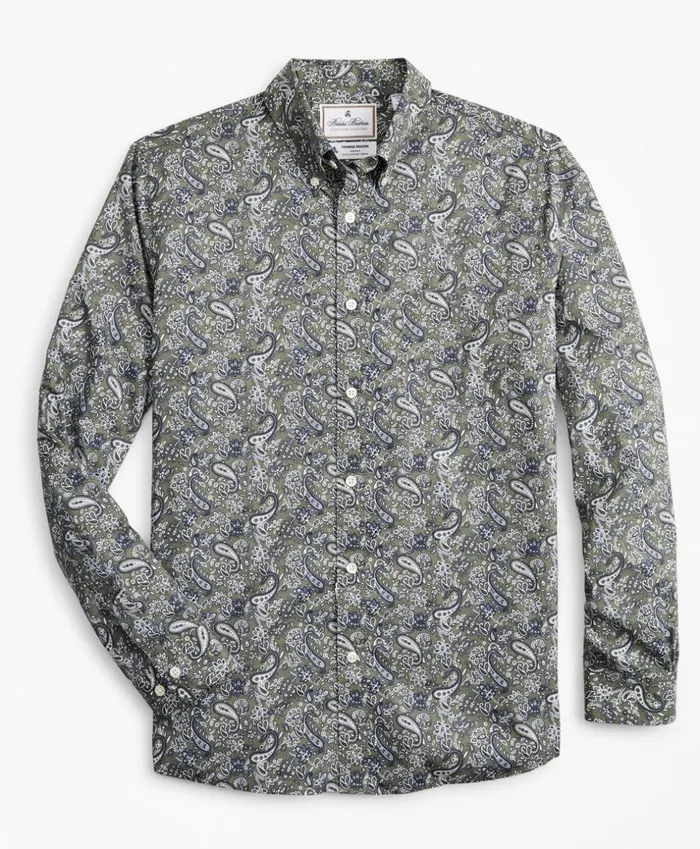 Brooks Brothers Luxury Shirts Luxury Collection Regent Fitted Sport Shirt ButtonDown Collar Paisley Print Olive 8211 Men Brooks Brothers Luxury Shirts Luxury Collection Regent Fitted Sport Shirt ButtonDown Collar Paisley Print Olive 8211 Men