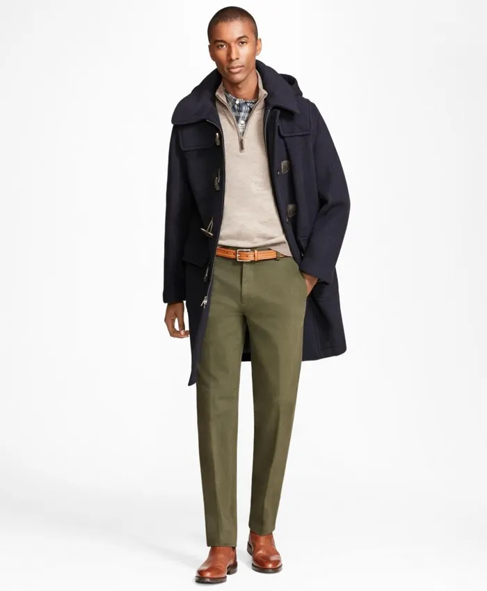 Brooks Brothers Outerwear Classic Wool Duffle Coat Navy 8211 Men