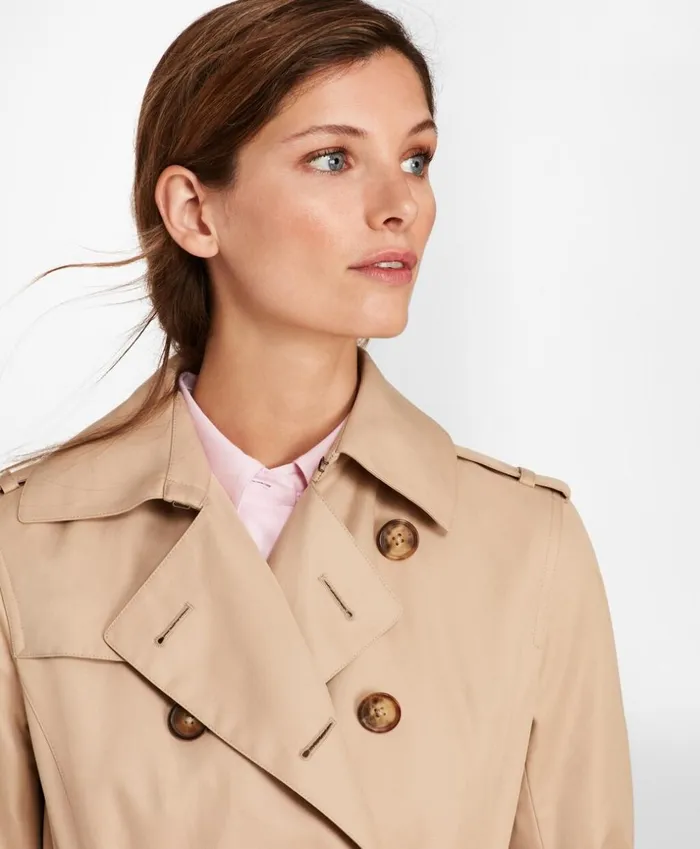 Brooks Brothers Outerwear DoubleBreasted Trench Coat Khaki 8211 Women Brooks Brothers Outerwear DoubleBreasted Trench Coat Khaki 8211 Women