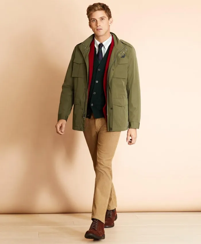 Brooks Brothers Outerwear FourPocket Field Jacket With Removable Vest Ivy Green 8211 Men Brooks Brothers Outerwear FourPocket Field Jacket With Removable Vest Ivy Green 8211 Men