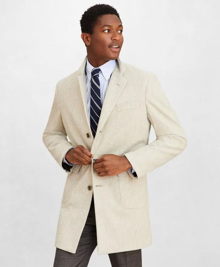 Brooks Brothers Outerwear Golden Fleece DoubleWeave Wool Topcoat Beige 8211 Men Brooks Brothers Outerwear Golden Fleece DoubleWeave Wool Topcoat Beige 8211 Men