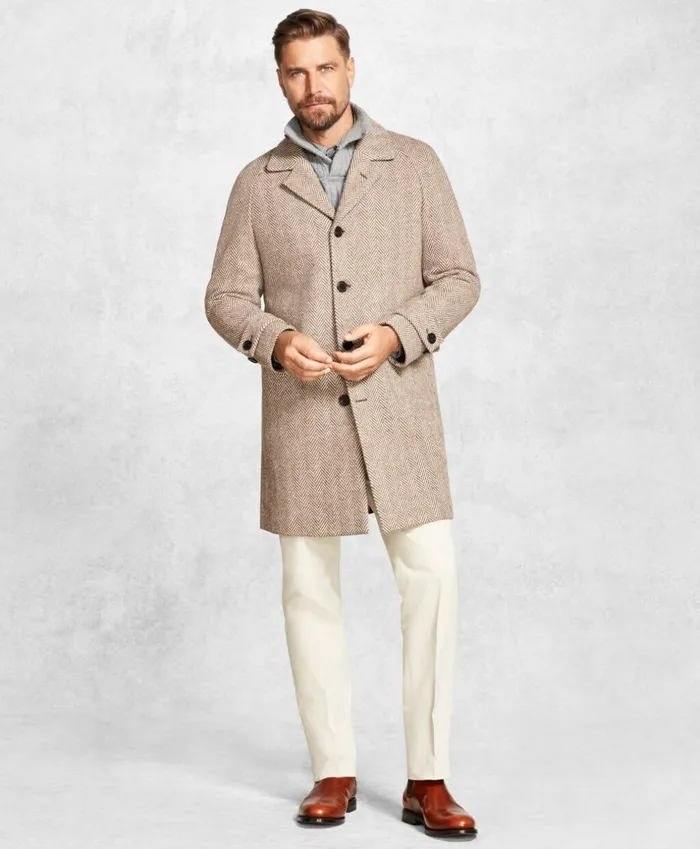 Brooks Brothers Outerwear Golden Fleece Herringbone Topcoat Tan 8211 Men Brooks Brothers Outerwear Golden Fleece Herringbone Topcoat Tan 8211 Men