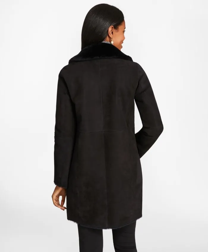 Brooks Brothers Outerwear Shearling Cocoon Coat Black 8211 Women Brooks Brothers Outerwear Shearling Cocoon Coat Black 8211 Women