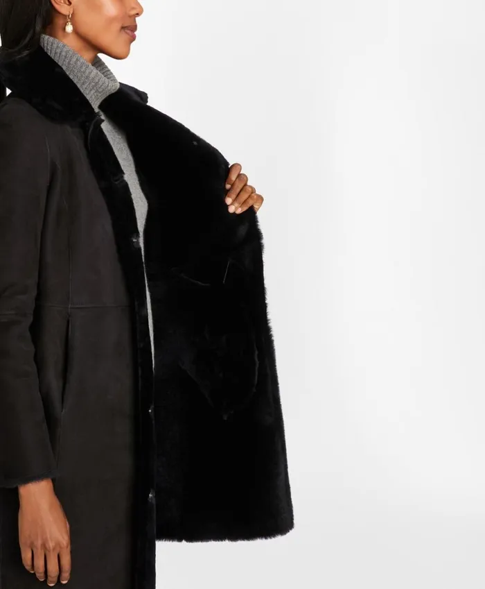 Brooks Brothers Outerwear Shearling Cocoon Coat Black 8211 Women Brooks Brothers Outerwear Shearling Cocoon Coat Black 8211 Women