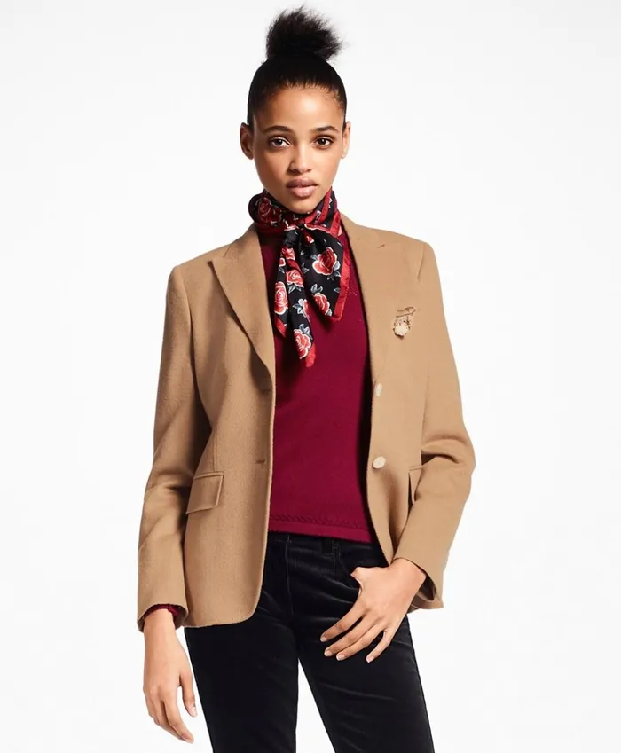 Brooks Brothers Petites Petite Camel Hair Jacket Camel 8211 Women