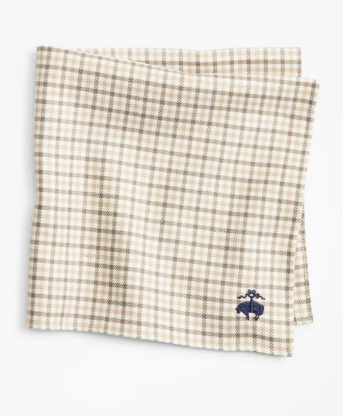 Brooks Brothers Pocket Squares and Handkerchiefs Check Pocket Square Khaki 8211 Men Brooks Brothers Pocket Squares and Handkerchiefs Check Pocket Square Khaki 8211 Men