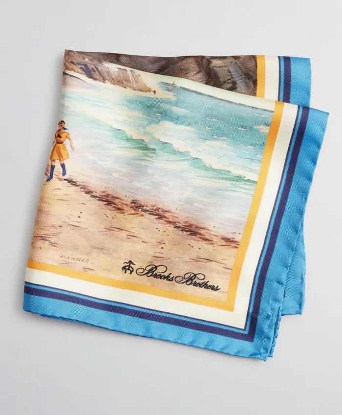 Brooks Brothers Pocket Squares and Handkerchiefs Limited Edition Archival Collection Spring 1984 Silk Pocket Square Blue 8211 Men Brooks Brothers Pocket Squares and Handkerchiefs Limited Edition Archival Collection Spring 1984 Silk Pocket Square Blue 8211 Men