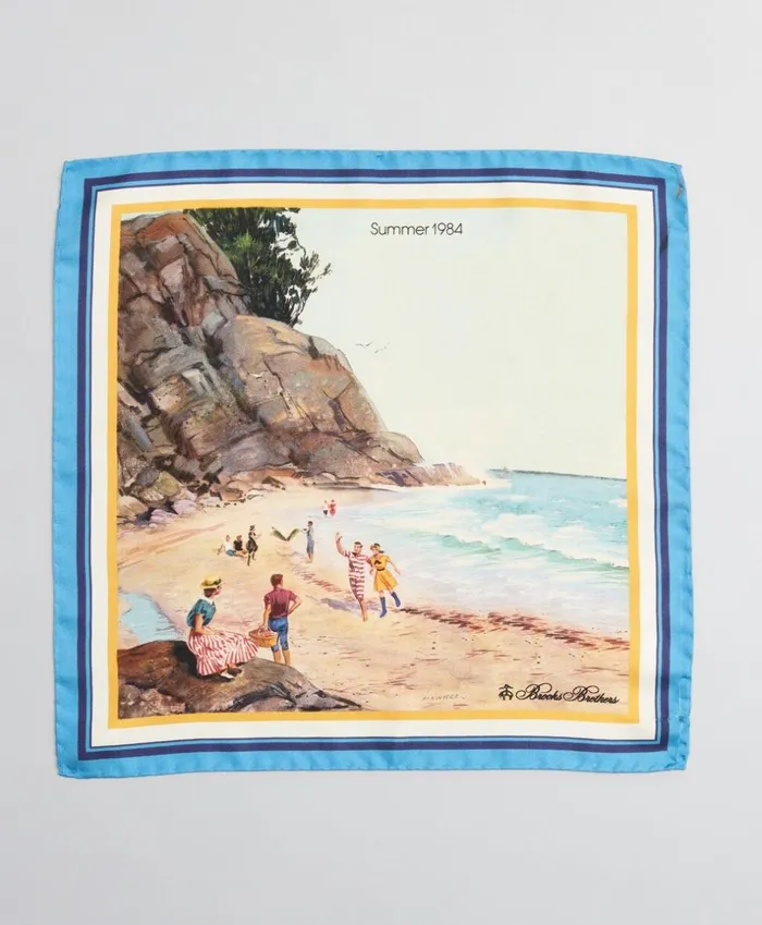 Brooks Brothers Pocket Squares and Handkerchiefs Limited Edition Archival Collection Spring 1984 Silk Pocket Square Blue 8211 Men Brooks Brothers Pocket Squares and Handkerchiefs Limited Edition Archival Collection Spring 1984 Silk Pocket Square Blue 8211 Men