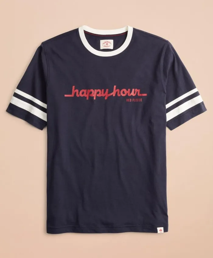 Brooks Brothers Polos and TShirts Happy Hour Graphic Ringer TShirt Navy 8211 Men Brooks Brothers Polos and TShirts Happy Hour Graphic Ringer TShirt Navy 8211 Men