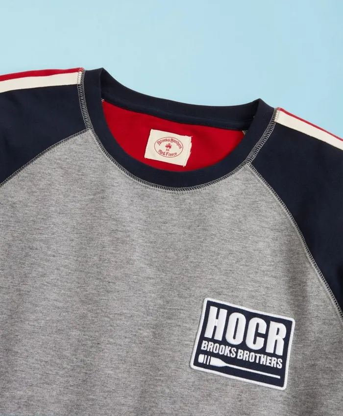 Brooks Brothers Polos and TShirts Head Of The Charles Regatta Striped French Terry Raglan Sweatshirt Grey 8211 Men Brooks Brothers Polos and TShirts Head Of The Charles Regatta Striped French Terry Raglan Sweatshirt Grey 8211 Men