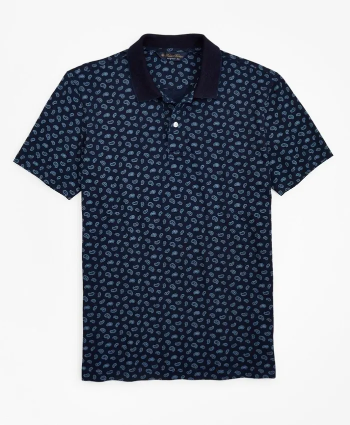 Brooks Brothers Polos and TShirts Original Fit Indigo Printed Paisley Polo Shirt Navy 8211 Men Brooks Brothers Polos and TShirts Original Fit Indigo Printed Paisley Polo Shirt Navy 8211 Men