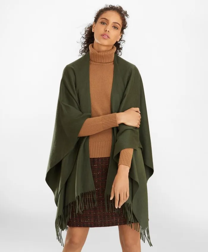 Brooks Brothers Scarves Hats and Gloves Cashmere Ruana Green 8211 Women