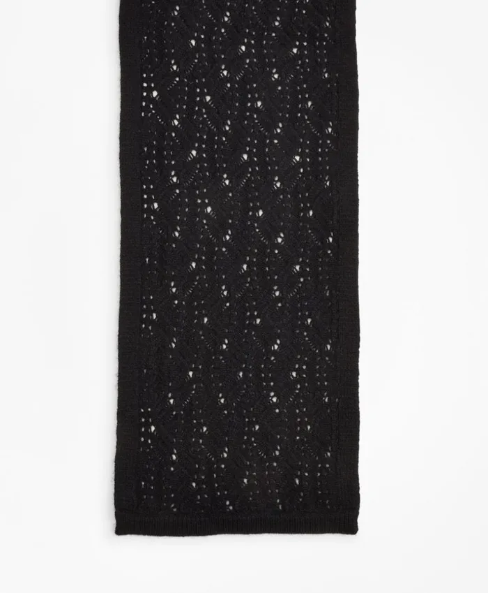 Brooks Brothers Scarves Hats and Gloves Pointelle CableKnit Cashmere Scarf Black 8211 Women Brooks Brothers Scarves Hats and Gloves Pointelle CableKnit Cashmere Scarf Black 8211 Women
