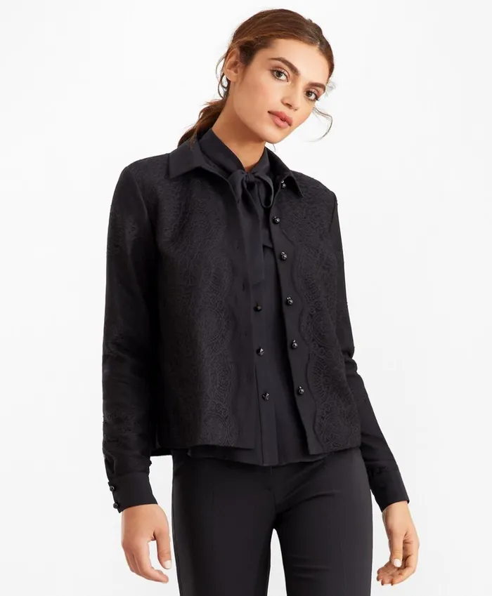 Brooks Brothers Shirts and Tops Lace and Satin Blouse Black 8211 Women