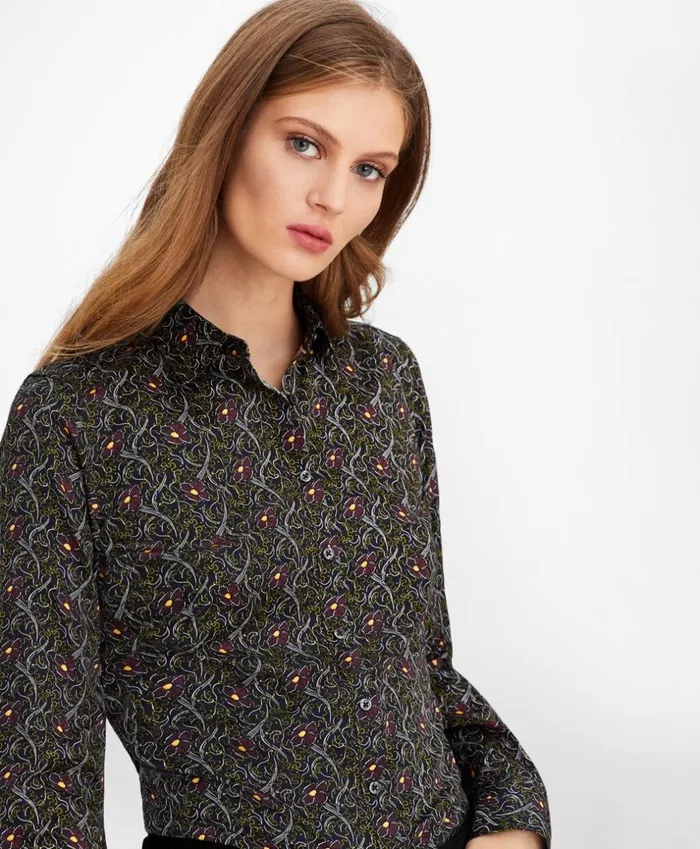 Brooks Brothers Shirts and Tops VioletPrint Cotton Sateen Fitted Shirt Navy 8211 Women Brooks Brothers Shirts and Tops VioletPrint Cotton Sateen Fitted Shirt Navy 8211 Women