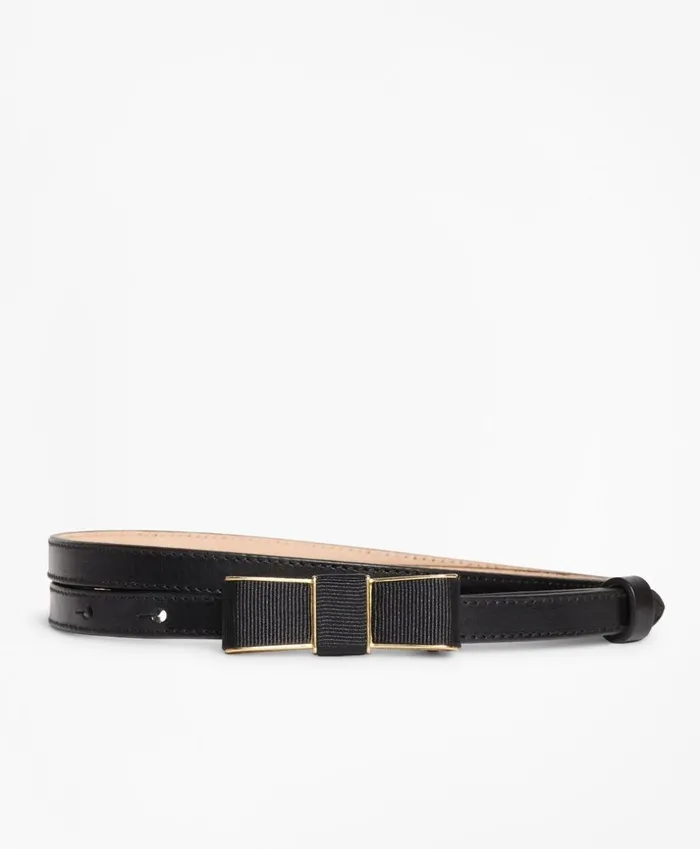 Brooks Brothers Shoes and Belts Leather BowBuckle Belt Black 8211 Women