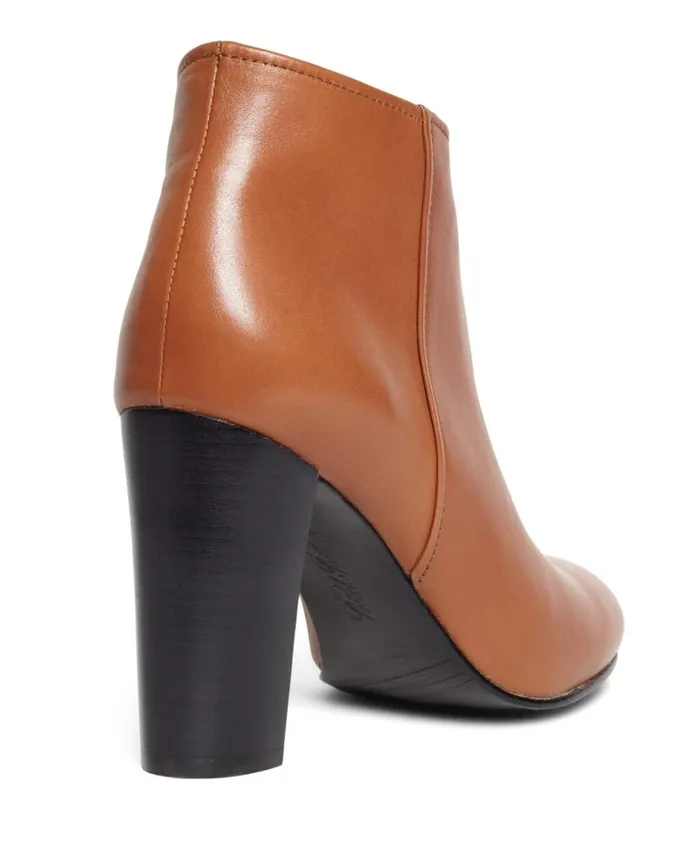 Brooks Brothers Shoes and Belts Short Leather Stacked Heel Booties Cognac 8211 Women Brooks Brothers Shoes and Belts Short Leather Stacked Heel Booties Cognac 8211 Women
