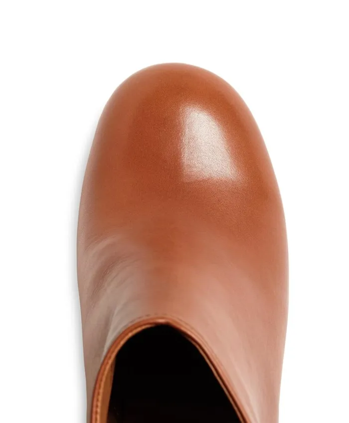 Brooks Brothers Shoes and Belts Short Leather Stacked Heel Booties Cognac 8211 Women Brooks Brothers Shoes and Belts Short Leather Stacked Heel Booties Cognac 8211 Women