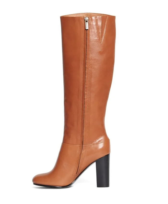 Brooks Brothers Shoes and Belts Tall Leather Stacked Heel Boots Cognac 8211 Women Brooks Brothers Shoes and Belts Tall Leather Stacked Heel Boots Cognac 8211 Women