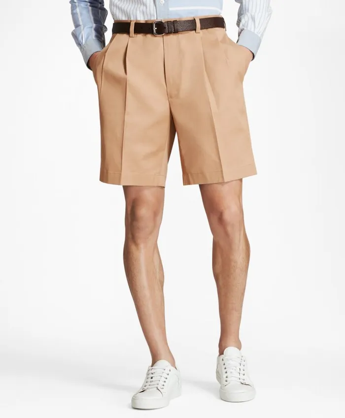 Brooks Brothers Shorts and Swimwear Pleat Front Stretch Advantage Chino Shorts Dark Khaki 8211 Men Brooks Brothers Shorts and Swimwear Pleat Front Stretch Advantage Chino Shorts Dark Khaki 8211 Men