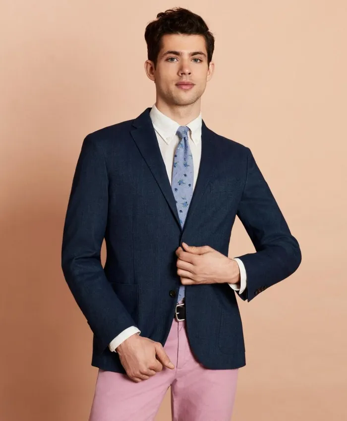 Brooks Brothers Sport Coats and Vests LinenBlend Sport Coat Navy 8211 Men