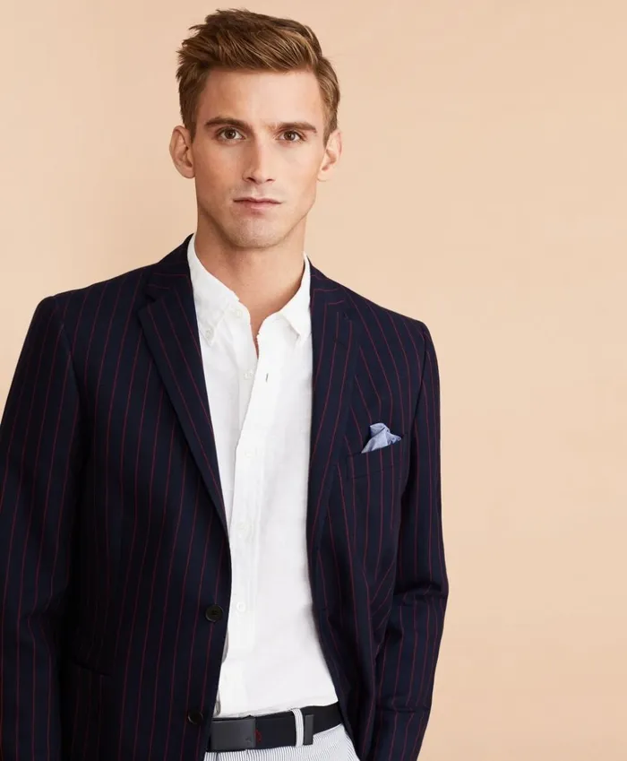 Brooks Brothers Sport Coats and Vests Striped Cotton Sport Coat Navy 8211 Men Brooks Brothers Sport Coats and Vests Striped Cotton Sport Coat Navy 8211 Men