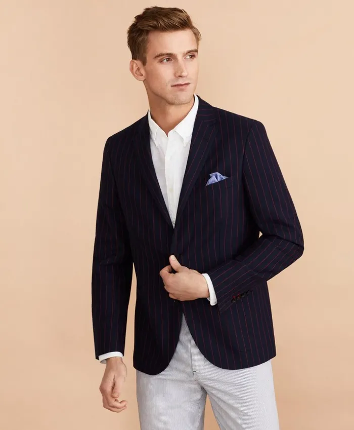 Brooks Brothers Sport Coats and Vests Striped Cotton Sport Coat Navy 8211 Men Brooks Brothers Sport Coats and Vests Striped Cotton Sport Coat Navy 8211 Men