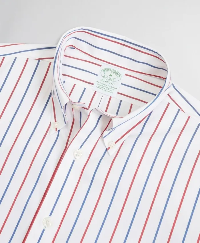 Brooks Brothers Sport Shirts Stretch Milano SlimFit Sport Shirt NonIron Stripe Whitemulti 8211 Men Brooks Brothers Sport Shirts Stretch Milano SlimFit Sport Shirt NonIron Stripe Whitemulti 8211 Men