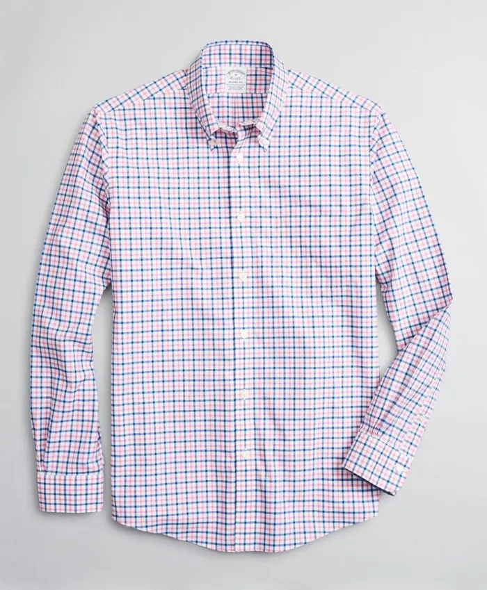 Brooks Brothers Sport Shirts Stretch Regent Fitted Sport Shirt NonIron Windowpane Pink 8211 Men Brooks Brothers Sport Shirts Stretch Regent Fitted Sport Shirt NonIron Windowpane Pink 8211 Men