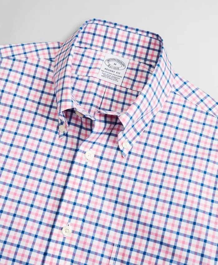 Brooks Brothers Sport Shirts Stretch Regent Fitted Sport Shirt NonIron Windowpane Pink 8211 Men Brooks Brothers Sport Shirts Stretch Regent Fitted Sport Shirt NonIron Windowpane Pink 8211 Men