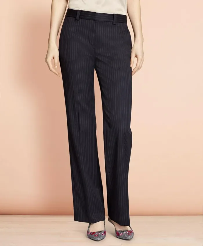 Brooks Brothers Suit Separates WideLeg Pinstripe Stretch Wool Trousers Navy 8211 Women Brooks Brothers Suit Separates WideLeg Pinstripe Stretch Wool Trousers Navy 8211 Women