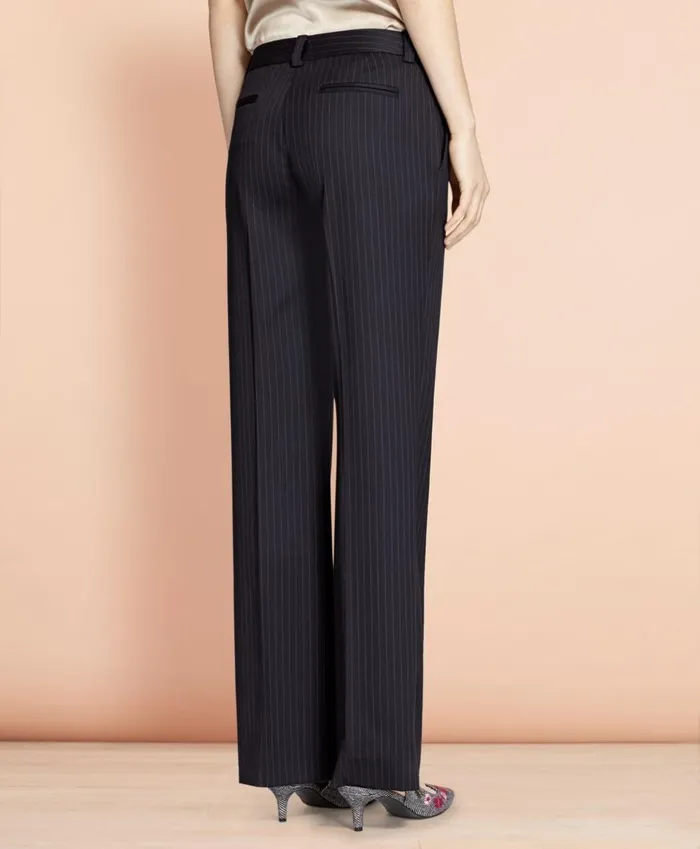 Brooks Brothers Suit Separates WideLeg Pinstripe Stretch Wool Trousers Navy 8211 Women Brooks Brothers Suit Separates WideLeg Pinstripe Stretch Wool Trousers Navy 8211 Women