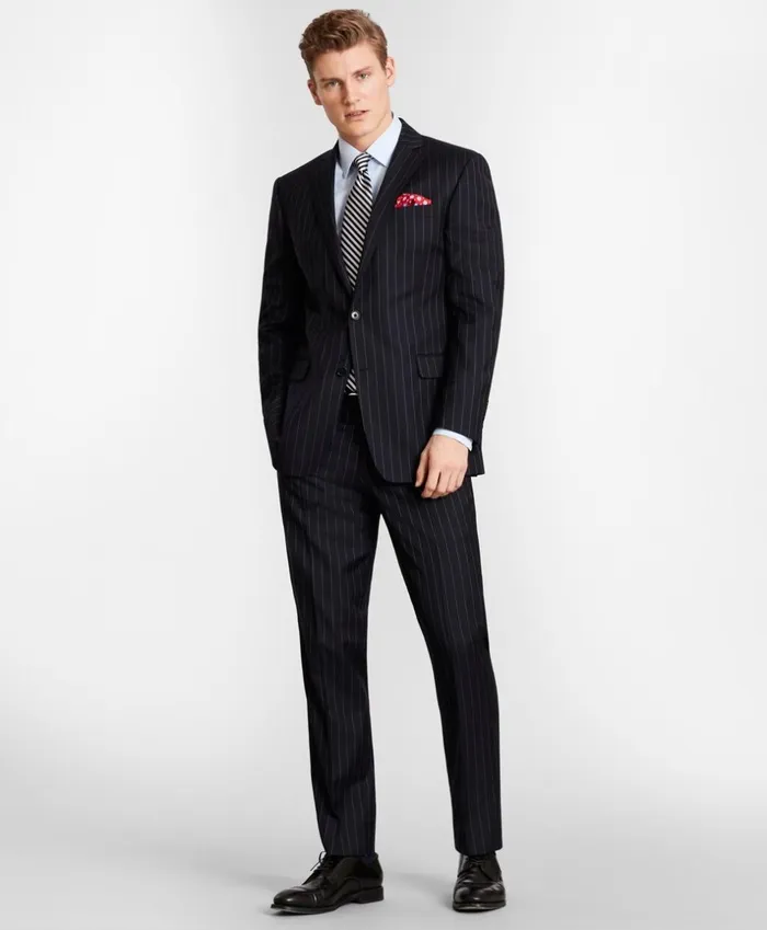 Brooks Brothers Suits BrooksGate MilanoFit BeadStripe Twill Suit Jacket Navy 8211 Men Brooks Brothers Suits BrooksGate MilanoFit BeadStripe Twill Suit Jacket Navy 8211 Men