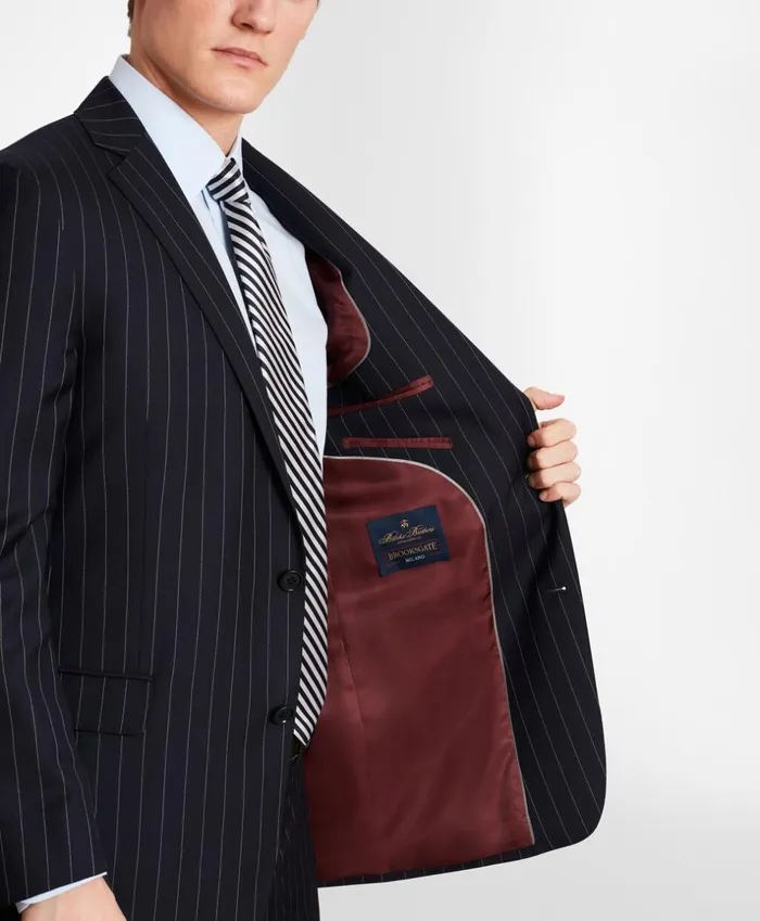Brooks Brothers Suits BrooksGate MilanoFit BeadStripe Twill Suit Jacket Navy 8211 Men Brooks Brothers Suits BrooksGate MilanoFit BeadStripe Twill Suit Jacket Navy 8211 Men