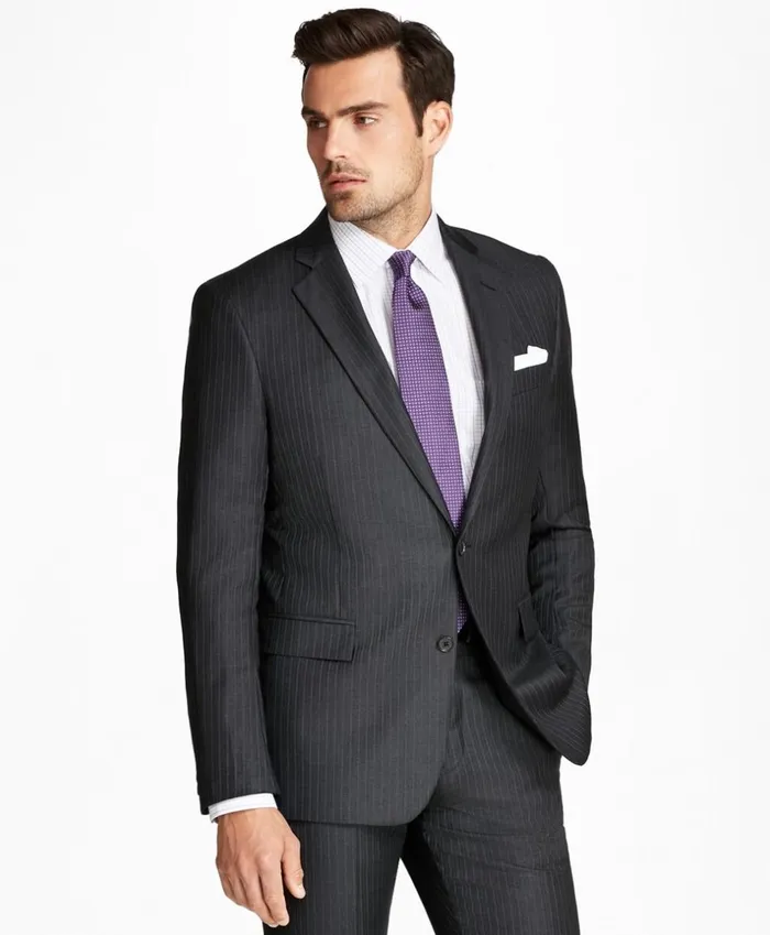 Brooks Brothers Suits Regent Fit MultiStripe 1818 Suit Charcoal 8211 Men