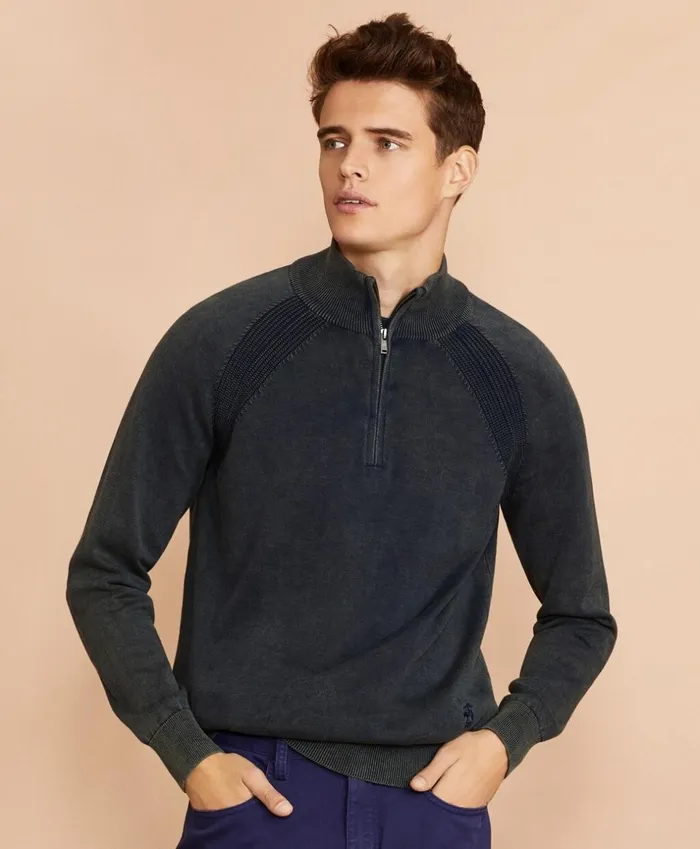 Brooks Brothers Sweaters Acid Wash HalfZip Sweater Navy 8211 Men Brooks Brothers Sweaters Acid Wash HalfZip Sweater Navy 8211 Men