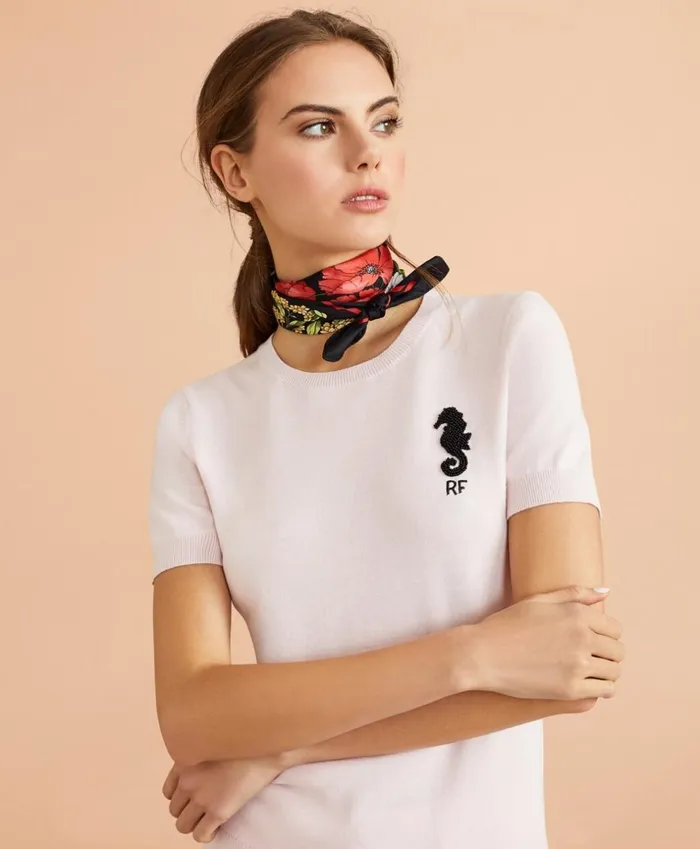 Brooks Brothers Sweaters Beaded Seahorse ShortSleeve Cotton Sweater Light Pink 8211 Women Brooks Brothers Sweaters Beaded Seahorse ShortSleeve Cotton Sweater Light Pink 8211 Women