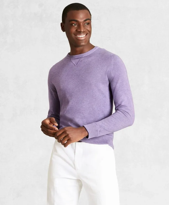 Brooks Brothers Sweaters Golden Fleece 3D Knit CottonCashmereSilk Crewneck Sweater Lilac 8211 Men Brooks Brothers Sweaters Golden Fleece 3D Knit CottonCashmereSilk Crewneck Sweater Lilac 8211 Men