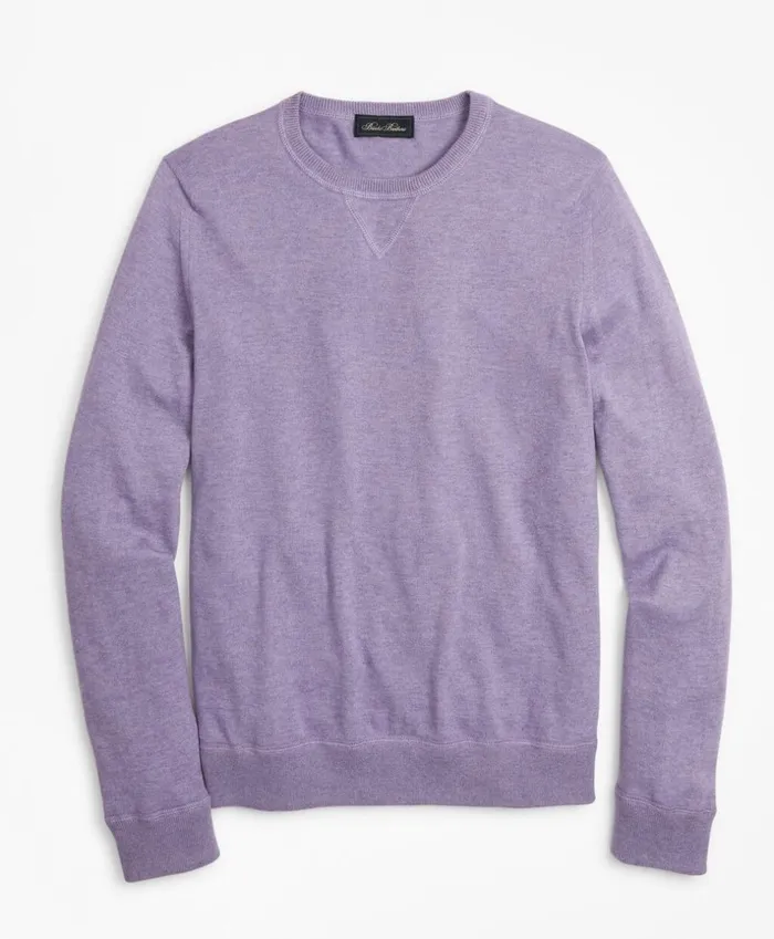 Brooks Brothers Sweaters Golden Fleece 3D Knit CottonCashmereSilk Crewneck Sweater Lilac 8211 Men Brooks Brothers Sweaters Golden Fleece 3D Knit CottonCashmereSilk Crewneck Sweater Lilac 8211 Men
