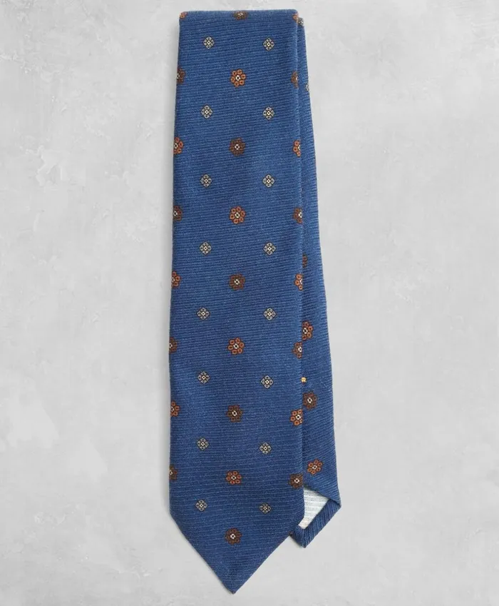 Brooks Brothers Ties Golden Fleece Floral Wool Tie Navy 8211 Men