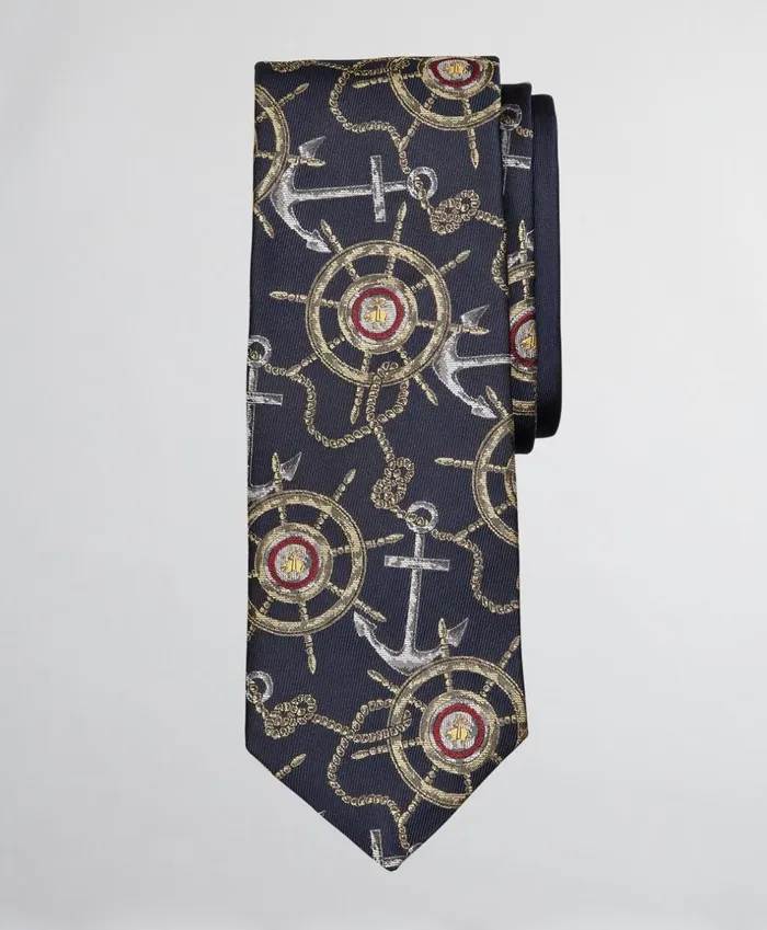 Brooks Brothers Ties Limited Edition Archival Collection Nautical Motif Silk Tie Navy 8211 Men