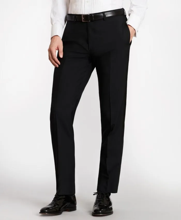 Brooks Brothers Tuxedo Shop BrooksGate MilanoFit Wool Tuxedo Pants Black 8211 Men