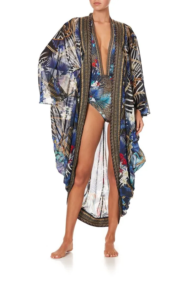 Camilla Kaftans and Coverups Women Long Sleeve Long Cape Rainbow Room