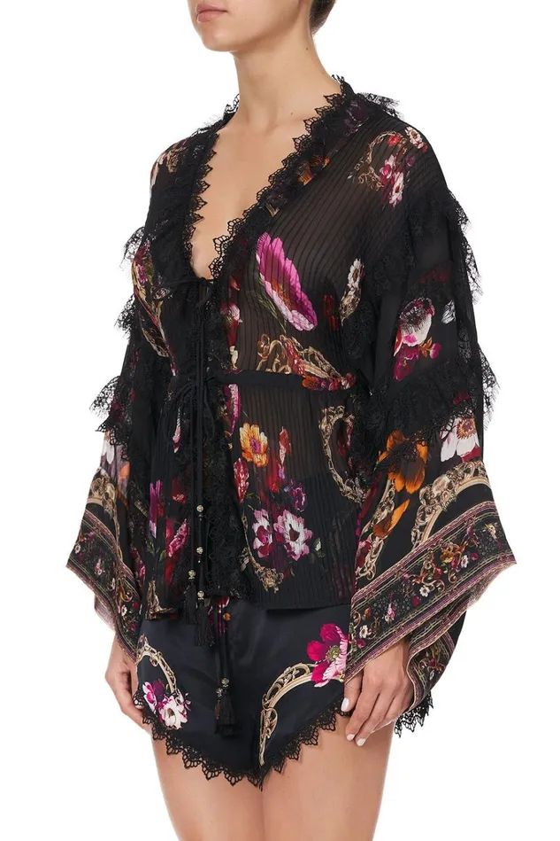 Camilla Kimonos Women Tie Front Lace Insert Layer Mirror Mirror